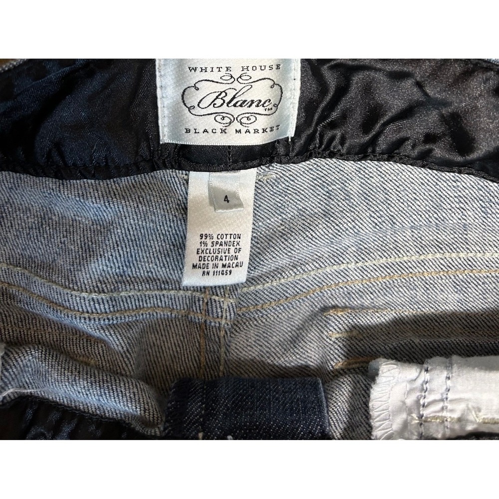 White House Black Market Blanc Bootcut Jeans Dark Wash Size 4 - Picture 2 of 6